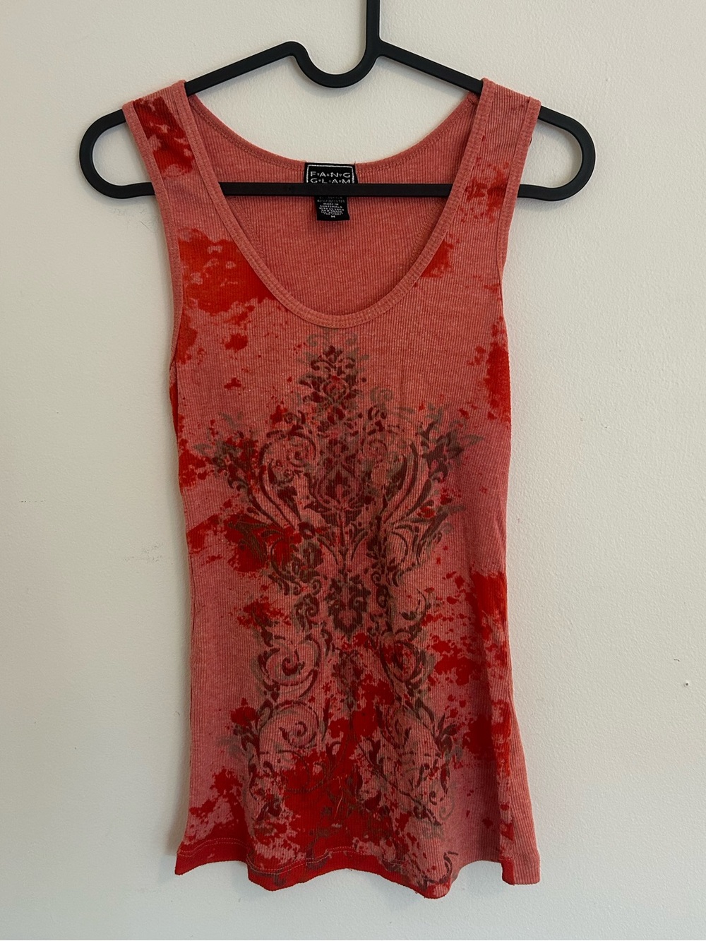 Fang Glam 2000s orange tank top
